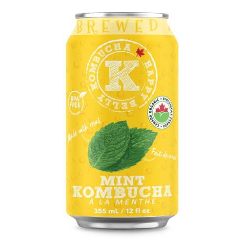 Happy Belly Kombucha Mint 355 ml