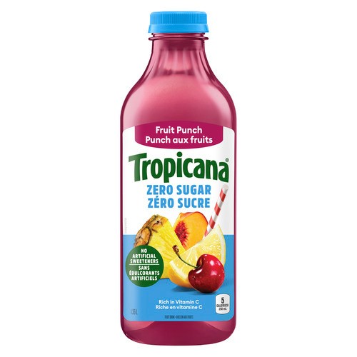 Tropicana Zero Sugar Juice Fruit Punch 1.36 L (bottle)