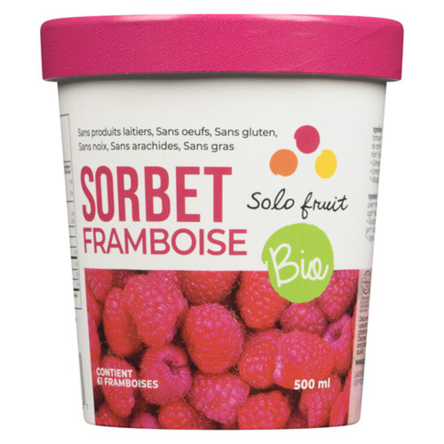 Solo Fruit Dairy-Free Organic Sorbet Raspberry 500 ml