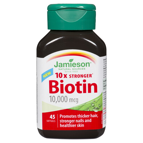 Jamieson Biotin Supplement 10000 mcg Softgels 45 Count