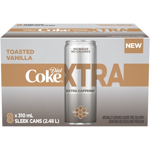 Coca-Cola Diet Coke Soft Drink Xtra Toasted Vanilla Cans 8 x 310 ml