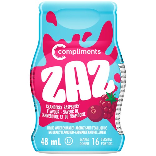 Compliments ZAZ Liquid Water Enhancer Cranberry Raspberry 48 ml