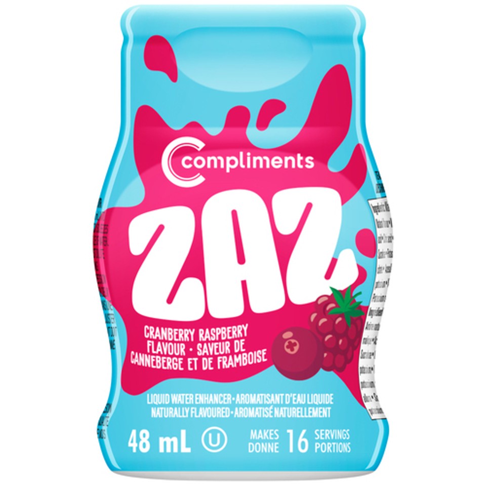 Compliments ZAZ Liquid Water Enhancer Cranberry Raspberry 48 ml - Voilà ...