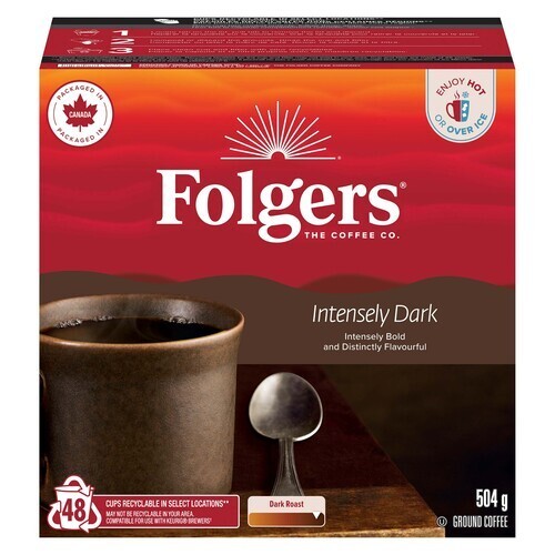 Folgers Coffee Pods Intensely Dark 48 K-Cups 504 g