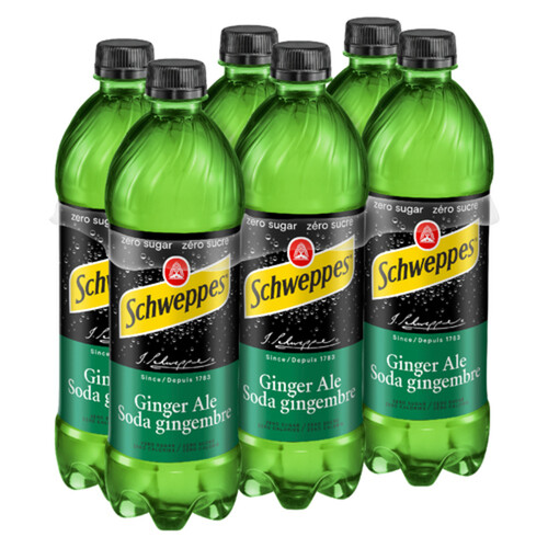 Schweppes Soda Zero Sugar Ginger Ale 6 x 710 ml (bottles) - Voilà