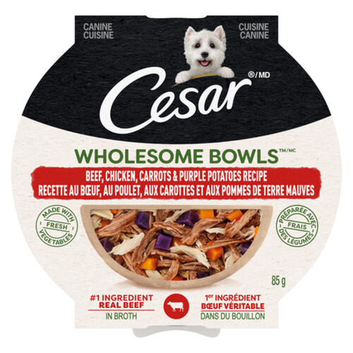 Cesar Wet Dog Food Adult Wholesome Bowls Beef Chicken Carrots