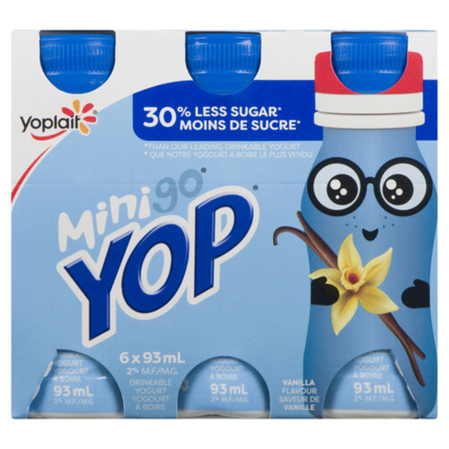 Yoplait Minigo 2% Drinkable Yogurt Vanilla Flavour 6 X 93 ml