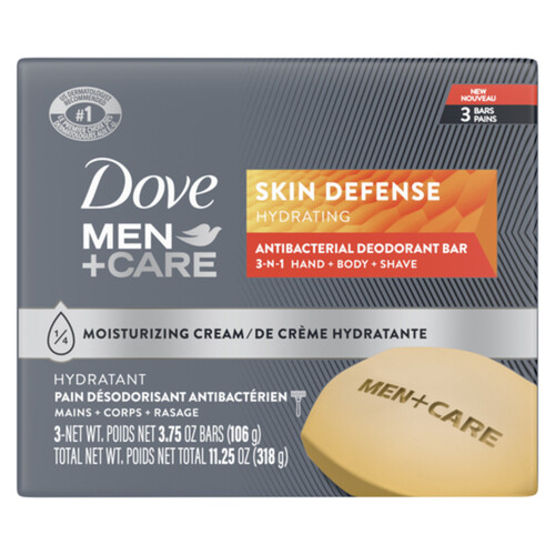 Dove Men+Care Antibacterial Deodorant Bar Soap Skin Defense 318 g