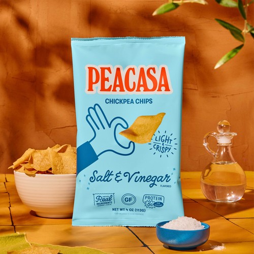Peacasa Gluten-Free Chickpea Chips Salt And Vinegar 128 g