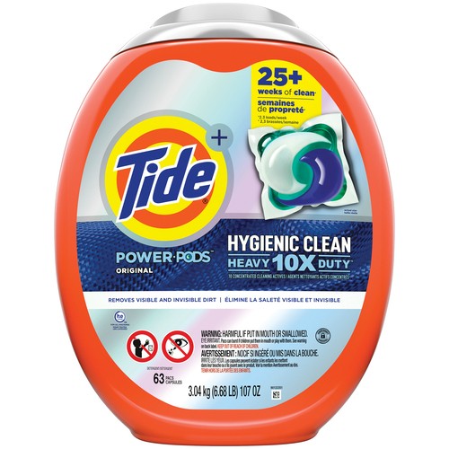 Tide Laundry Detergent Power Pods Hygienic Clean Original 63 EA