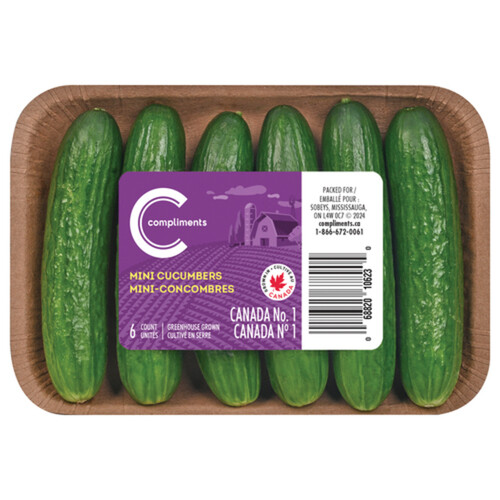 Compliments Mini Cucumbers Seedless 6 Count