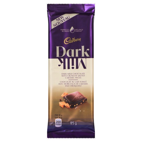 Cadbury Chocolate Bar Dark Milk with Crunchy Salted Caramel 85 g