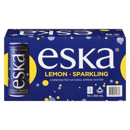 Eska Carbonated Sparkling Spring Water Lemon 10 x 355 ml (cans)