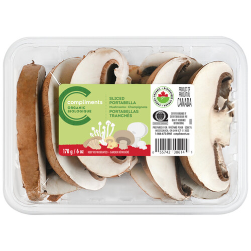 Compliments Organic Mushrooms Sliced Portabella 170 g