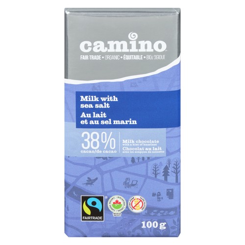 Camino Organic Milk Chocolate Bar Sea Salt 100 g