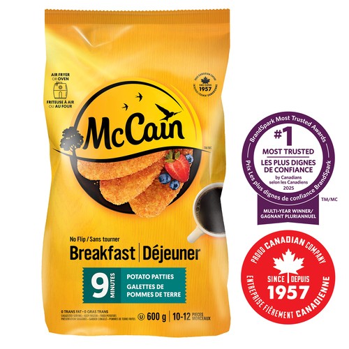 McCain Frozen No Flip 9 Minute Potato Patties 600 g