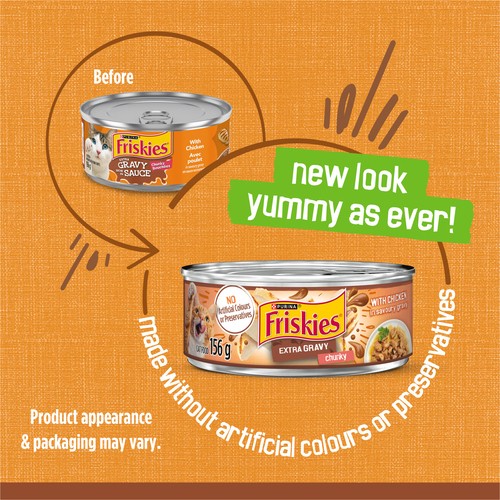 Friskies Wet Cat Food  Extra Gravy Chunky with Chicken 156 g