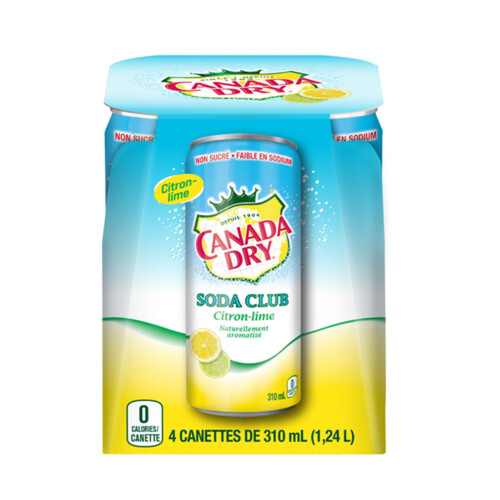 Canada Dry Soft Drink Club Soda Lemon-Lime 4 x 310 ml (cans)