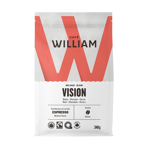 William Coffee Organic Whole Beans Coffee Expresso Medium Roast 340 g