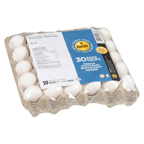 Nutri White Eggs Medium 30 Count