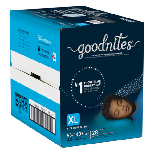 Goodnites Girls Nighttime Underwear Size XL (95-140 lbs) 28 Count - Voilà  Online Groceries & Offers