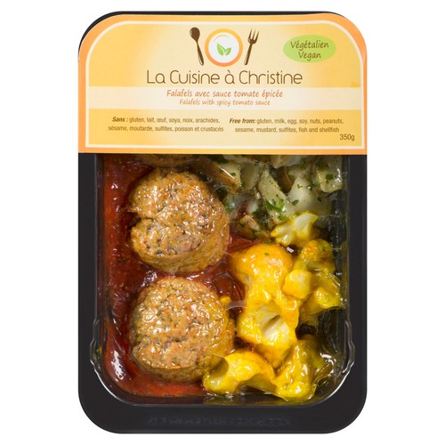 La Cuisine a Christine Frozen Gluten-Free Vegan Falafels with Spicy Tomato Sauce 350 g