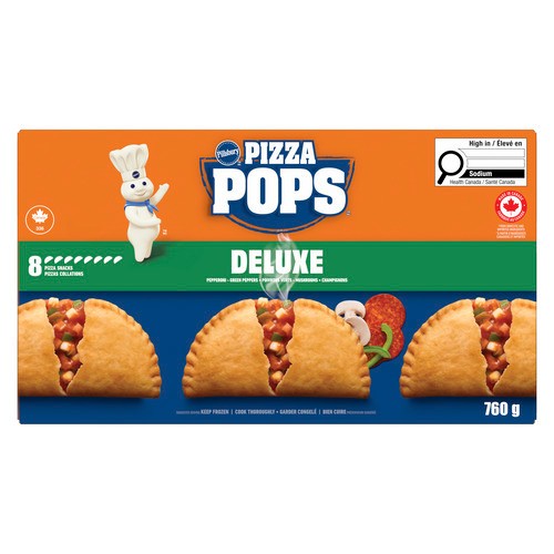 Pillsbury Pizza Pops Frozen Pizza Snack Deluxe Pepperoni Green Peppers Mushrooms 760 g