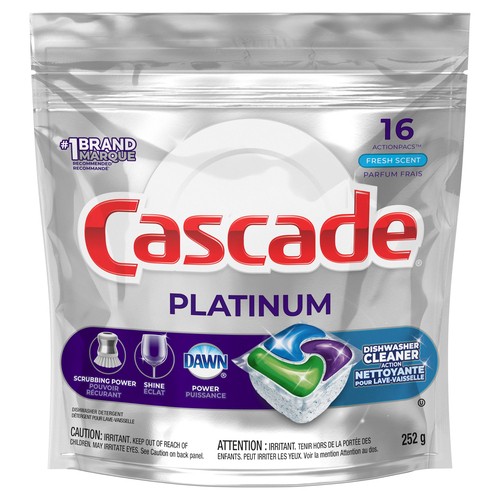 Cascade Platinum Dishwasher Detergent ActionPacs Fresh Scent 16 EA