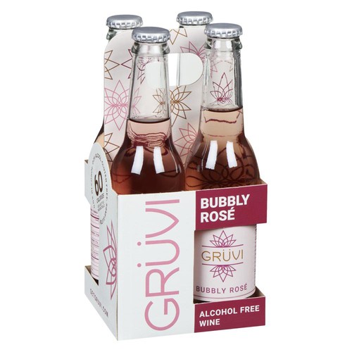 Gruvi Non Alcoholic Beverage Bubbly Rose 4 x 275 ml (bottles)