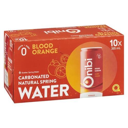 Onibi Carbonated Natural Spring Water Blood Orange 10 x 355 ml (cans)