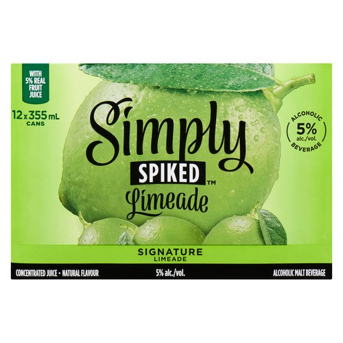 Simply Spiked Alcoholic Malt 5% Alcohol Limeade Signature 12 x 355 ml (cans)