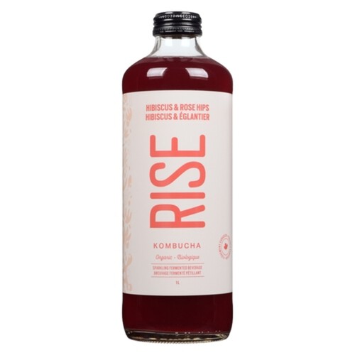 Rise Kombucha Organic Tea Hibiscus & Rose Hips 1 L