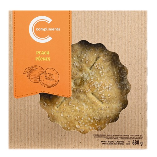 Compliments Pie Peach 8-Inch 680 g (frozen)