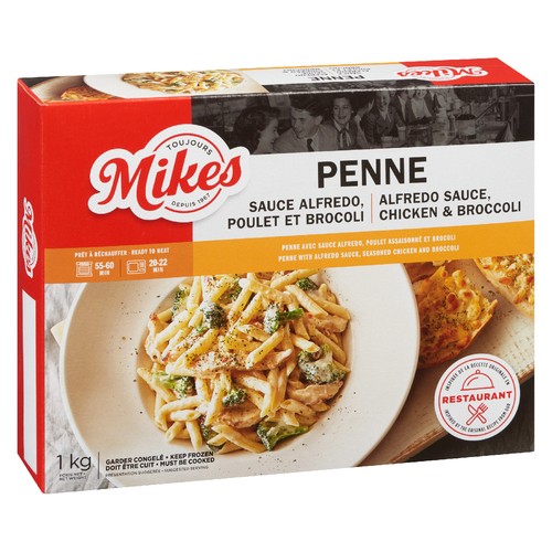 Mikes Frozen Penne Entree Chicken & Broccoli Alfredo Sauce 1 kg
