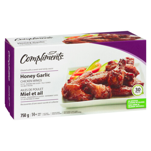 Compliments Frozen Chicken Wings Honey Garlic 750 g