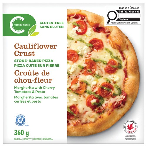Compliments Frozen Stone-Baked Pizza Cauliflower Crust Margherita 360 g