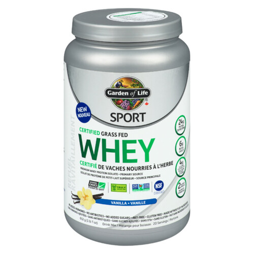 Garden of Life Grass Fed Whey Protein Isolate Sport Certified Vanilla 652 g