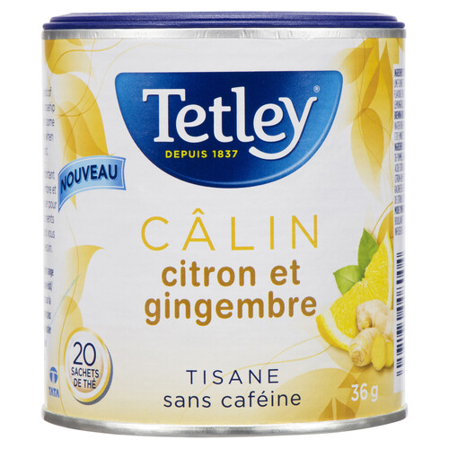 Tetley Caffeine-Free Care Herbal Tea Lemon Ginger 20 Tea Bags