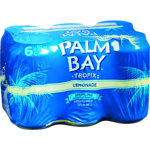 Palm Bay Tropix Lemonade 5% Alcohol 6 x 355 ml (cans)