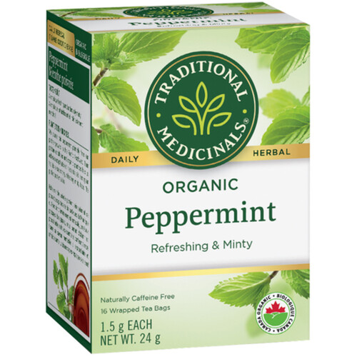 Traditional Medicinals Organic Herbal Tea Peppermint 16 Tea Bags