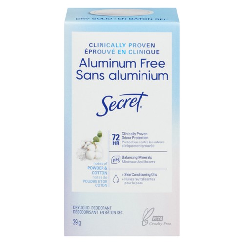 Secret Clinically Proven Aluminum-Free Deodorant Powder And Cotton 39 g