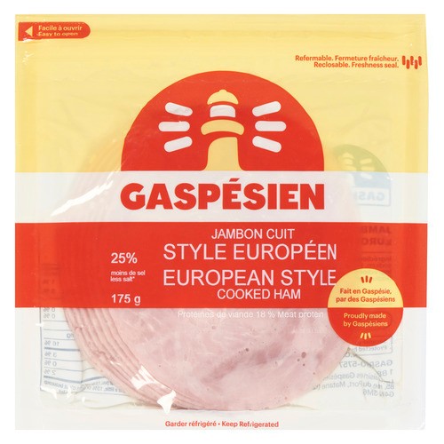 Gaspesien Sliced Cooked Ham European Style 175 g