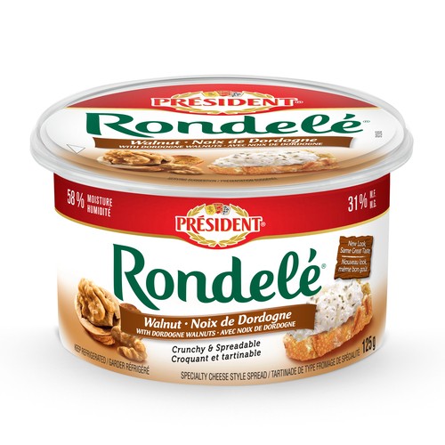 President Rondele Cheese Spread Walnut 125 g