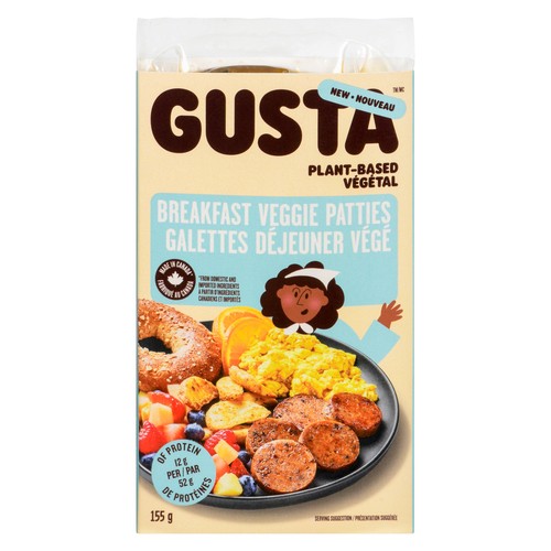 Gusta Foods Plant Based Breakfast Veggie Patties 155 g