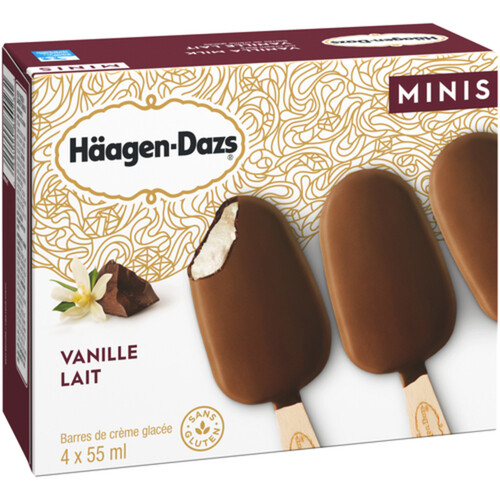 Häagen-Dazs Ice Cream Bars Minis Vanilla Milk 4 x 55 ml