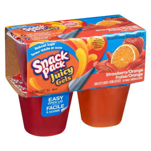 Snack Pack Gluten-Free Juicy Gels Strawberry Orange 4 x 99 g