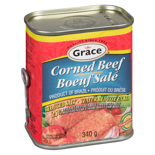 Grace Canned Corned Beef Reduced Salt 340 g