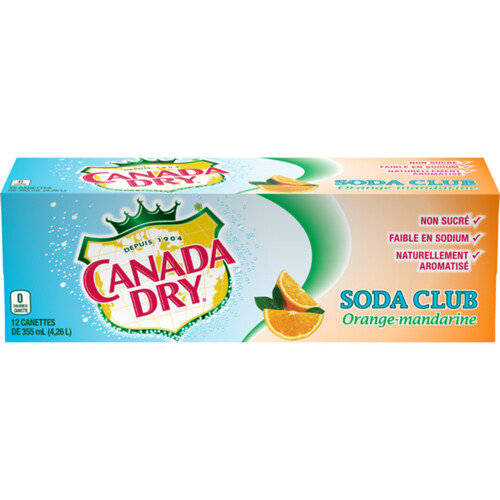 Canada Dry Soft Drink Club Soda Orange-Mandarin 12 x 355 ml (cans)