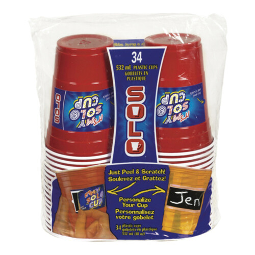 Solo Holiday Plastic Cups 18 Oz 30 Pack