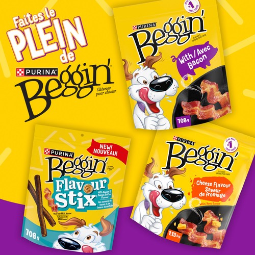 Purina Beggin' Gâteries pour chiens Saveur de fromage avec bacon 708 g